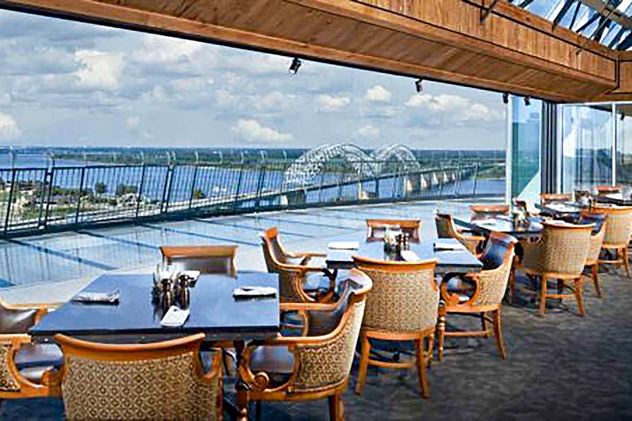 view from Lookout Restaurant folding glass walls