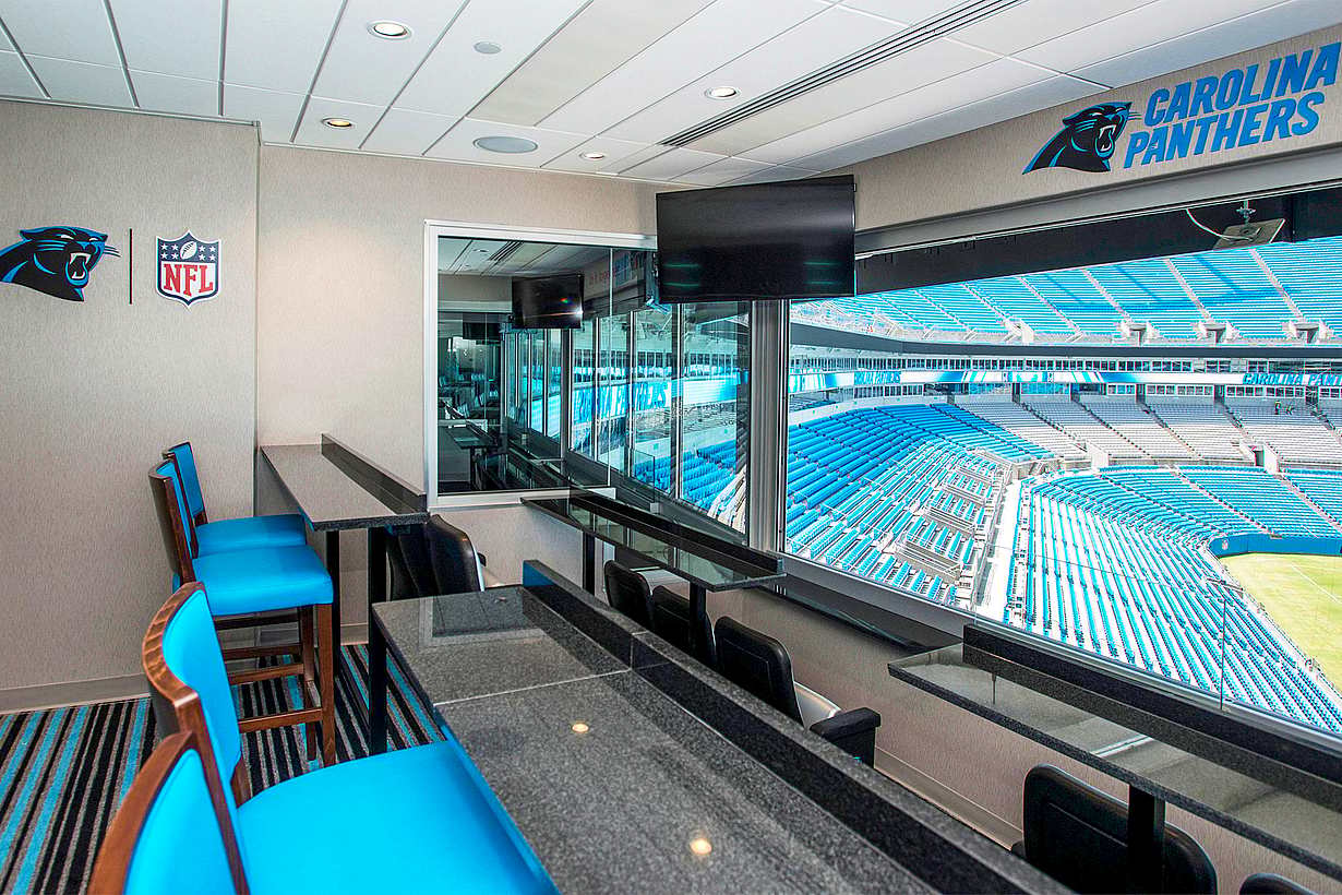 Caorolina Panthers Stadium with NanaWall stacking glass wall systems