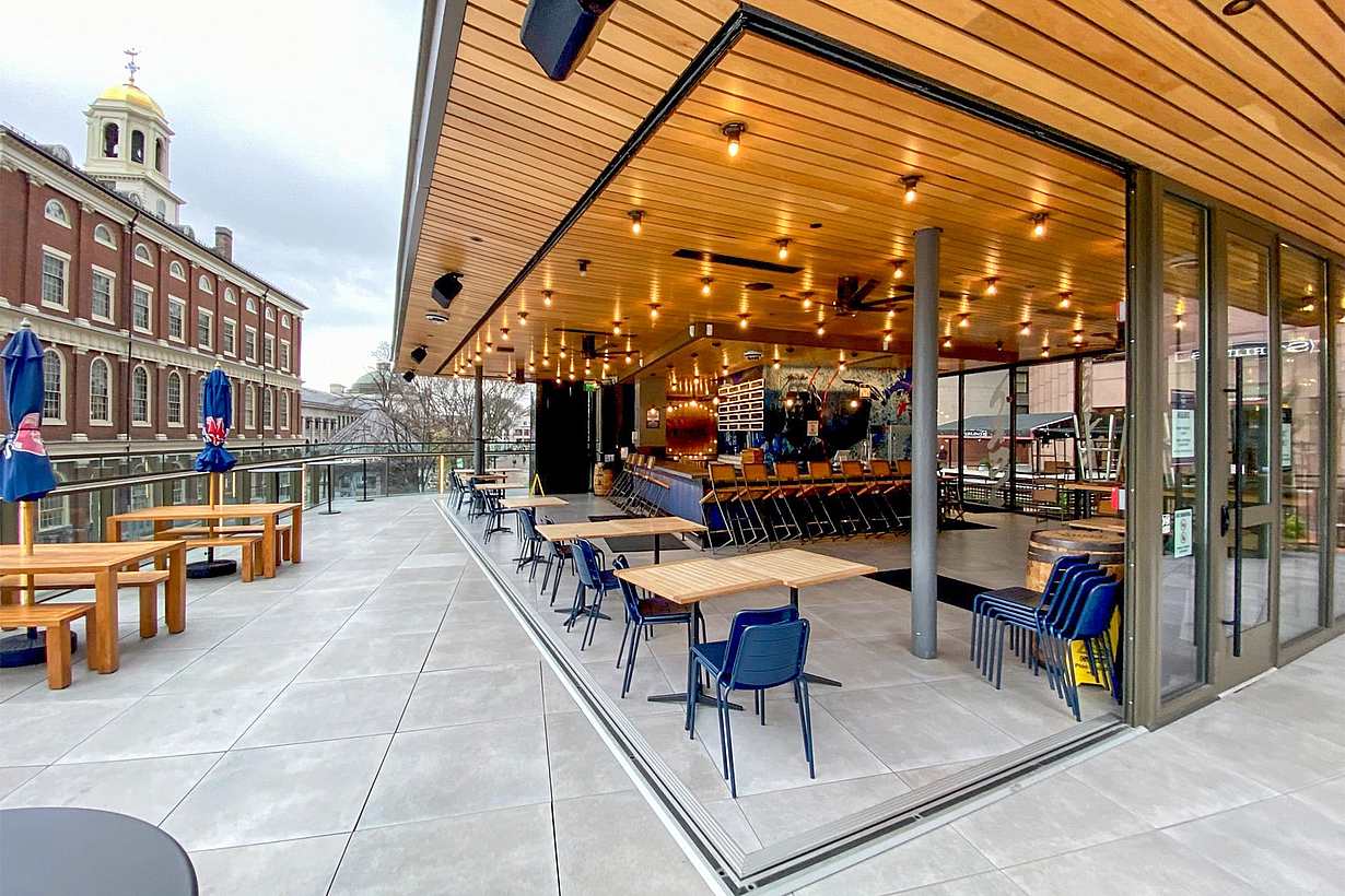 retractable glass wall winery design