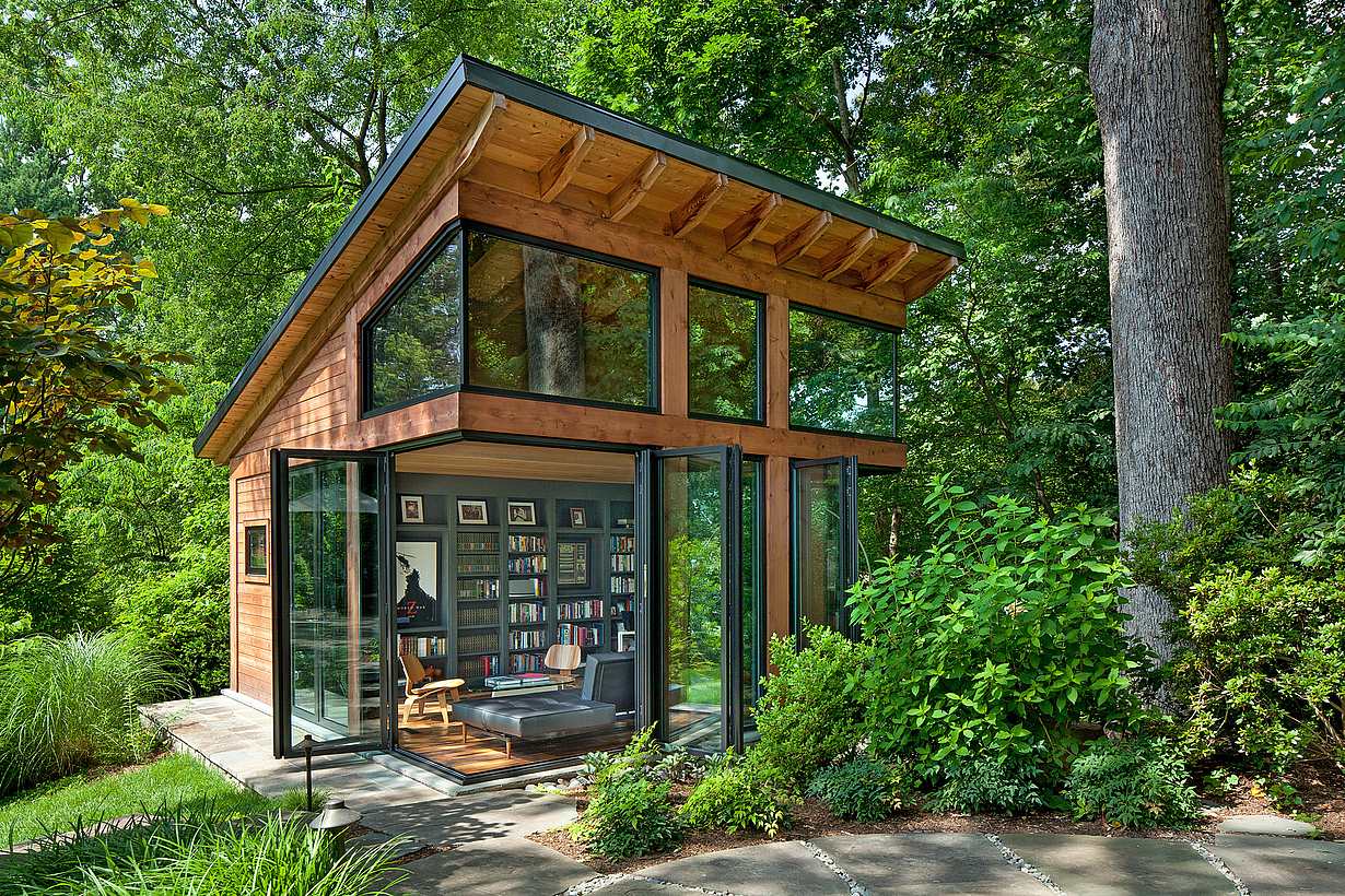the writers studio home office with NanaWall doors