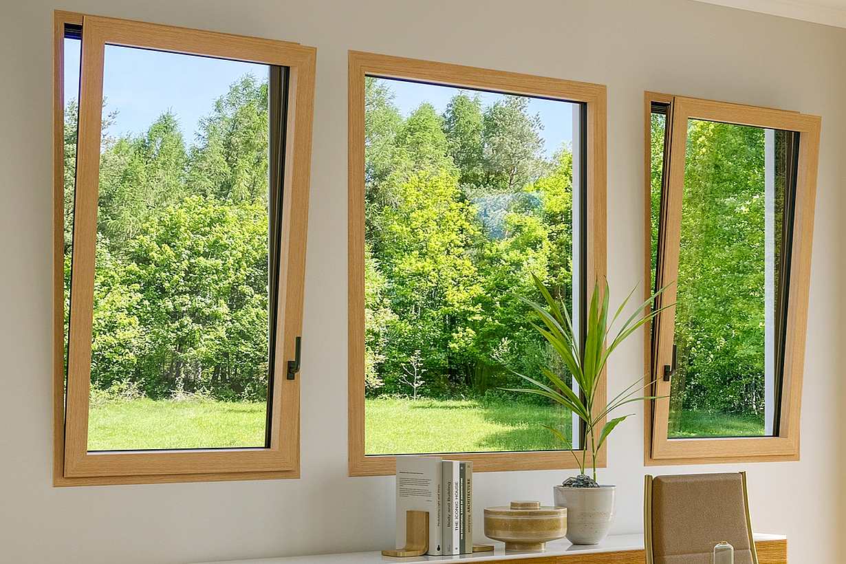 wood framed aluminum clad tilt turn windows
