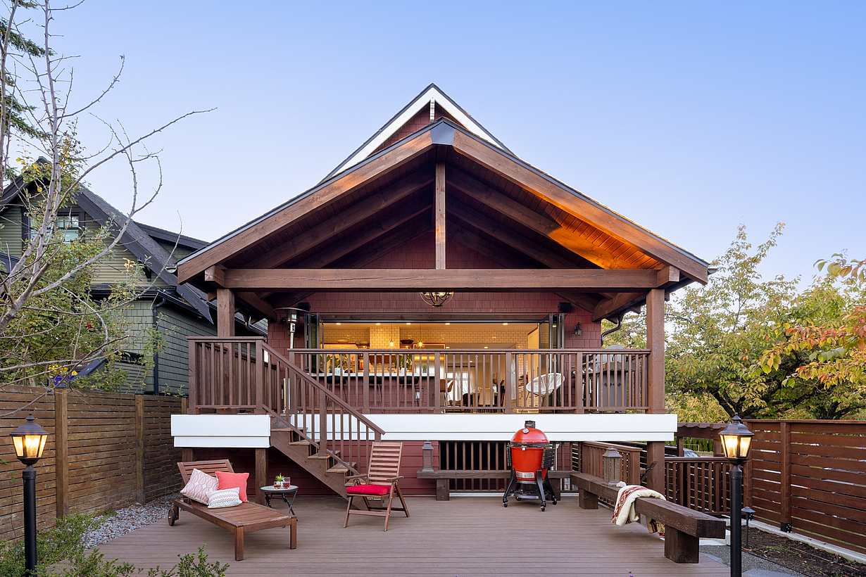 Remodeled home with folding window doors 