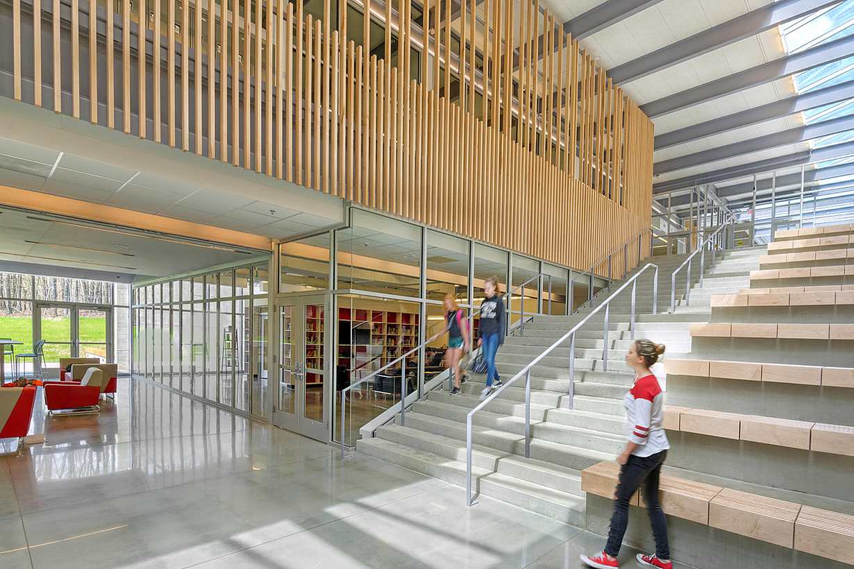 opening glass doors in school facility