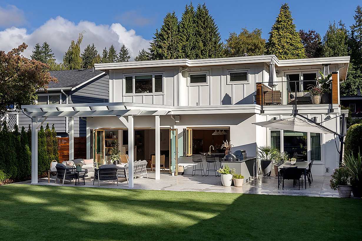 home remodel with folding glass doors and windows