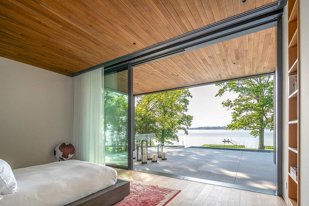 minimal framed sling glass doors