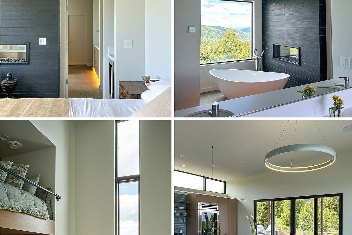 minimalist architectural design with folding glass wall