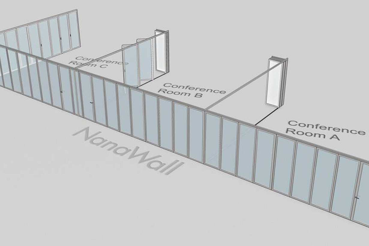 NanaWall - Multiple T-Sections Drawing Example