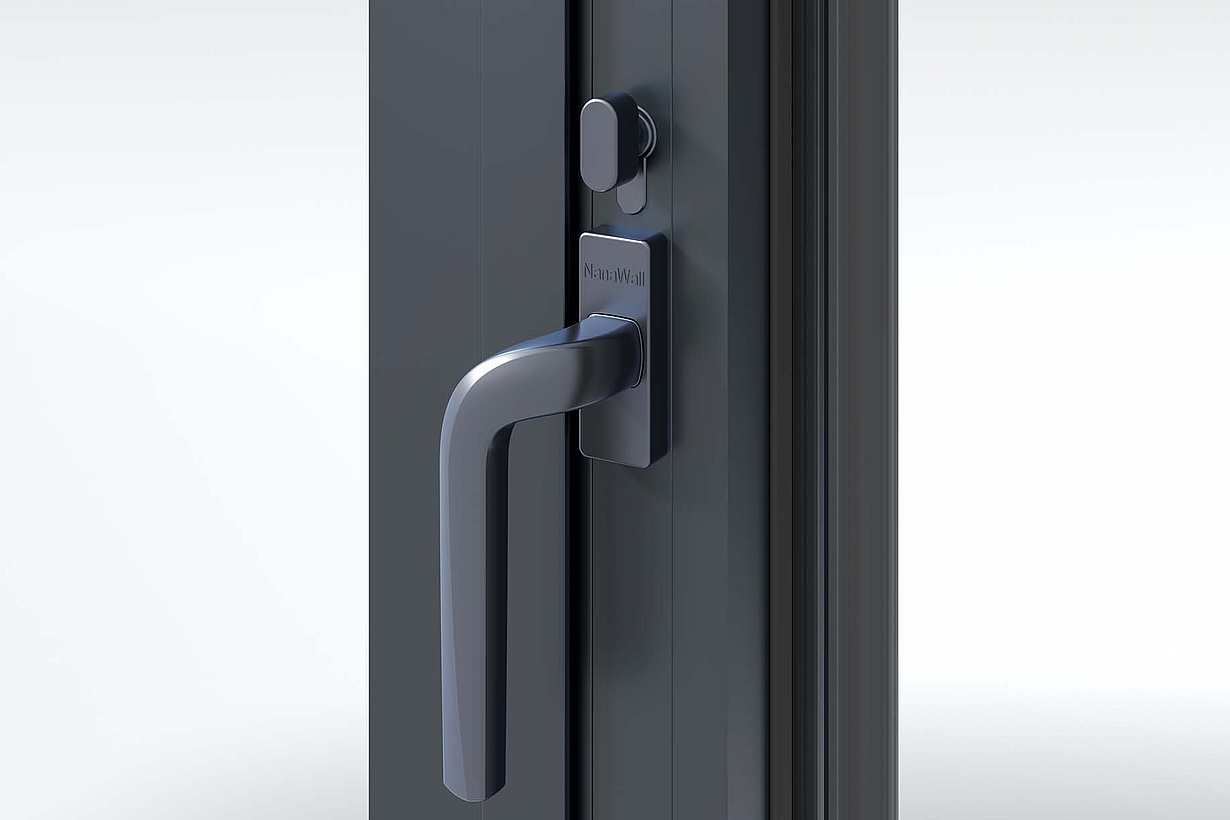 Black Stainless Steel Cranked Handles with Thumb Turn | NanaWall NW MultiSlide 630