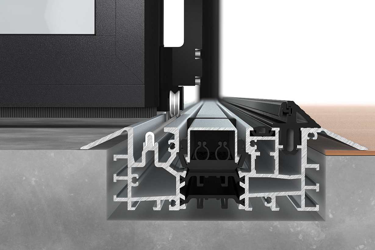 NanaWall Low Profile Saddle Sill with UniverSILL - Outswing Suggested Installation