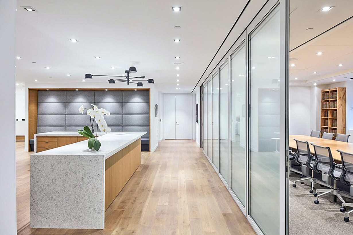 Epstein Cole office interior with SL45 operable glass walls defining conference rooms and circulation areas