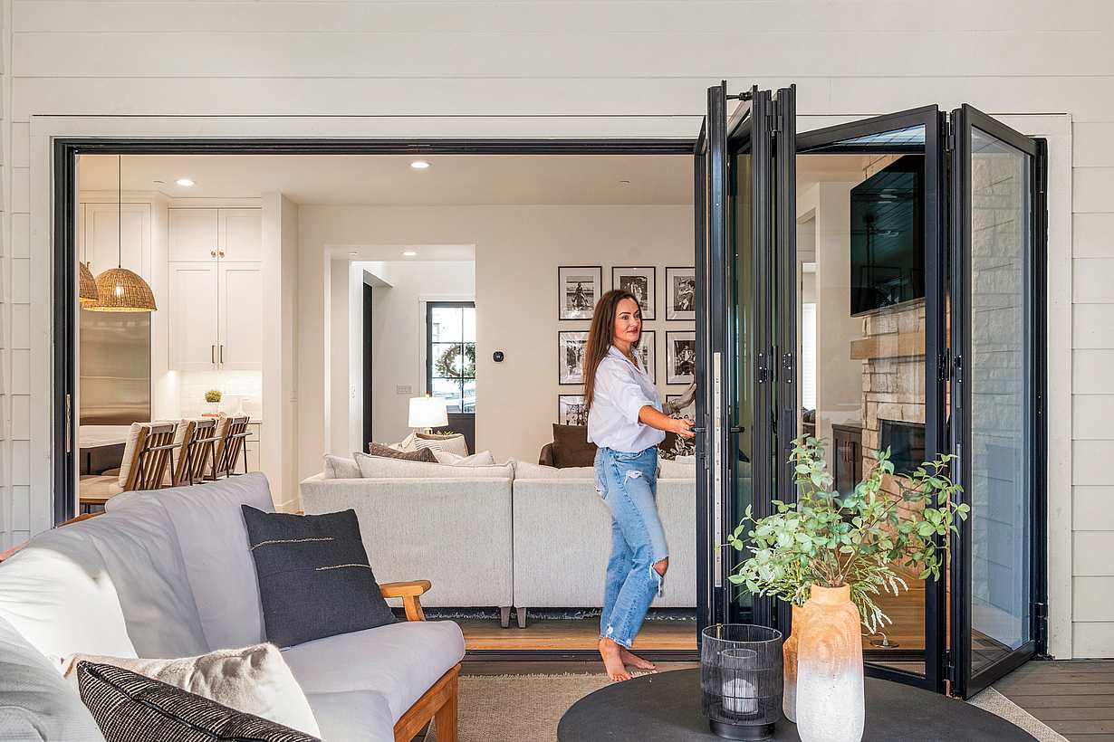Aluminum folding patio doors