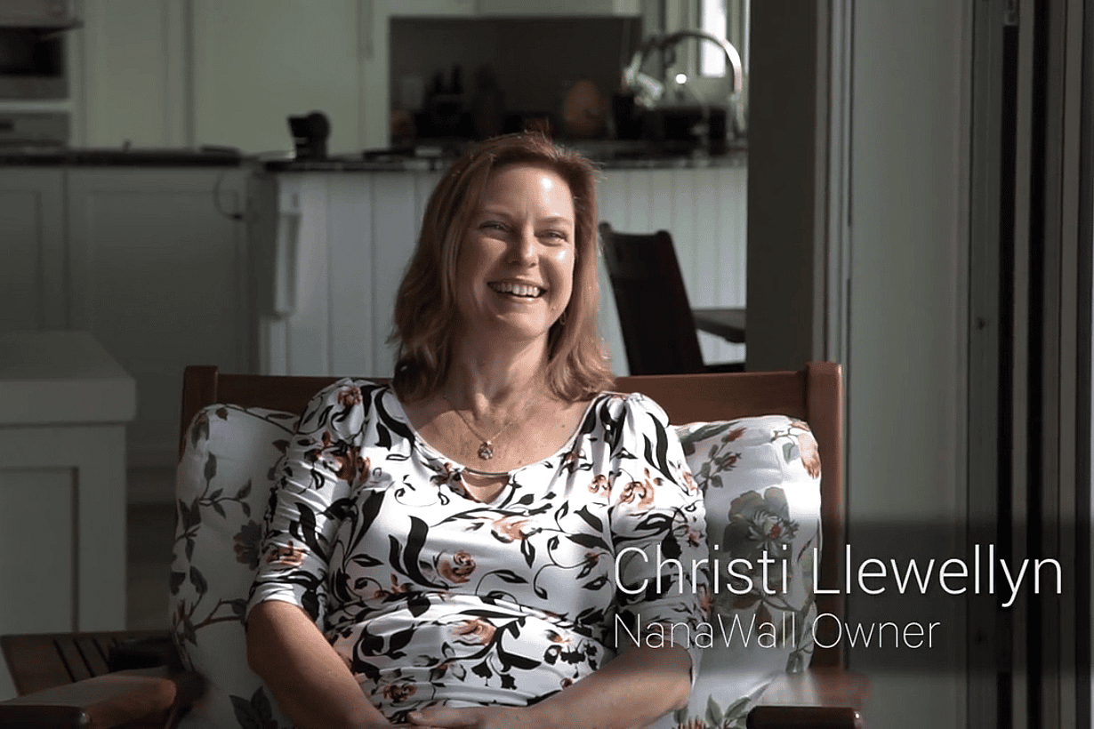 NanaWall owners Christi and David Llewellyn sharing a testimonial about hurricane performance and indoor-outdoor living