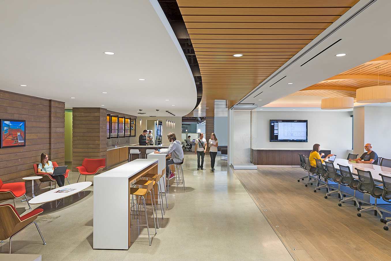 Commercial  office space - large opening sliding glass walls