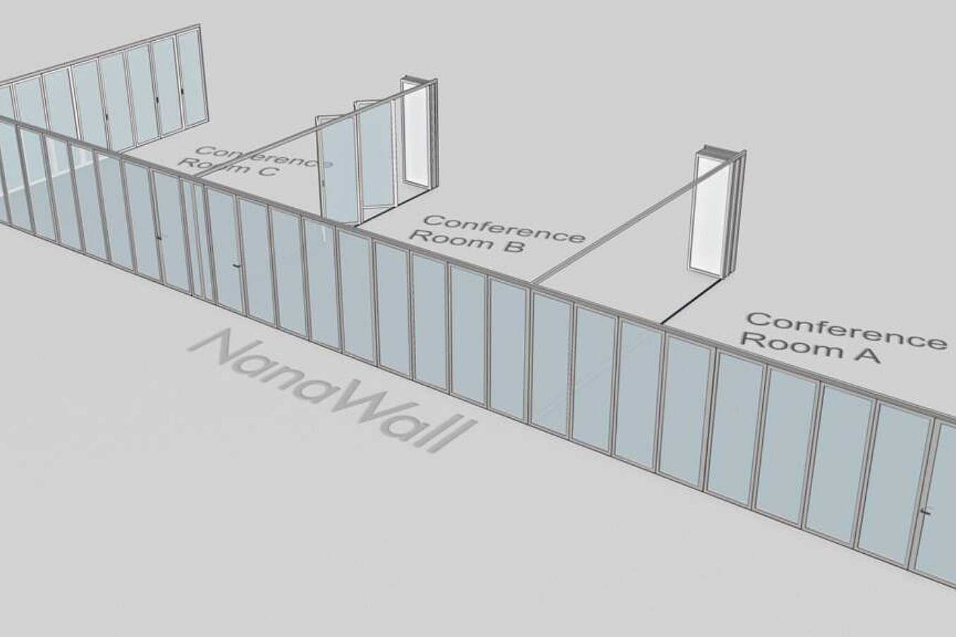NanaWall - Multiple T-Sections Drawing Example