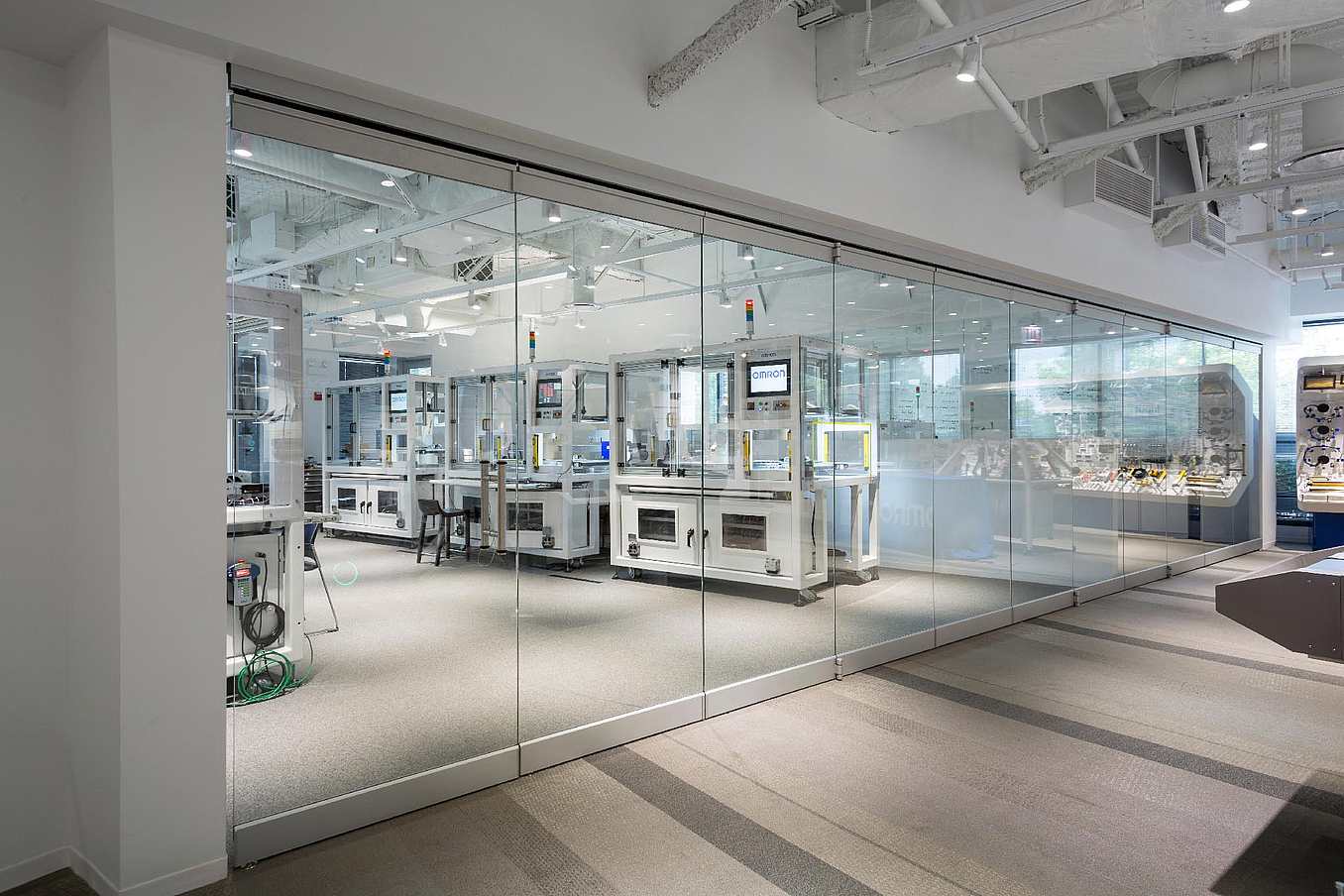 Omron lab with all glass walls