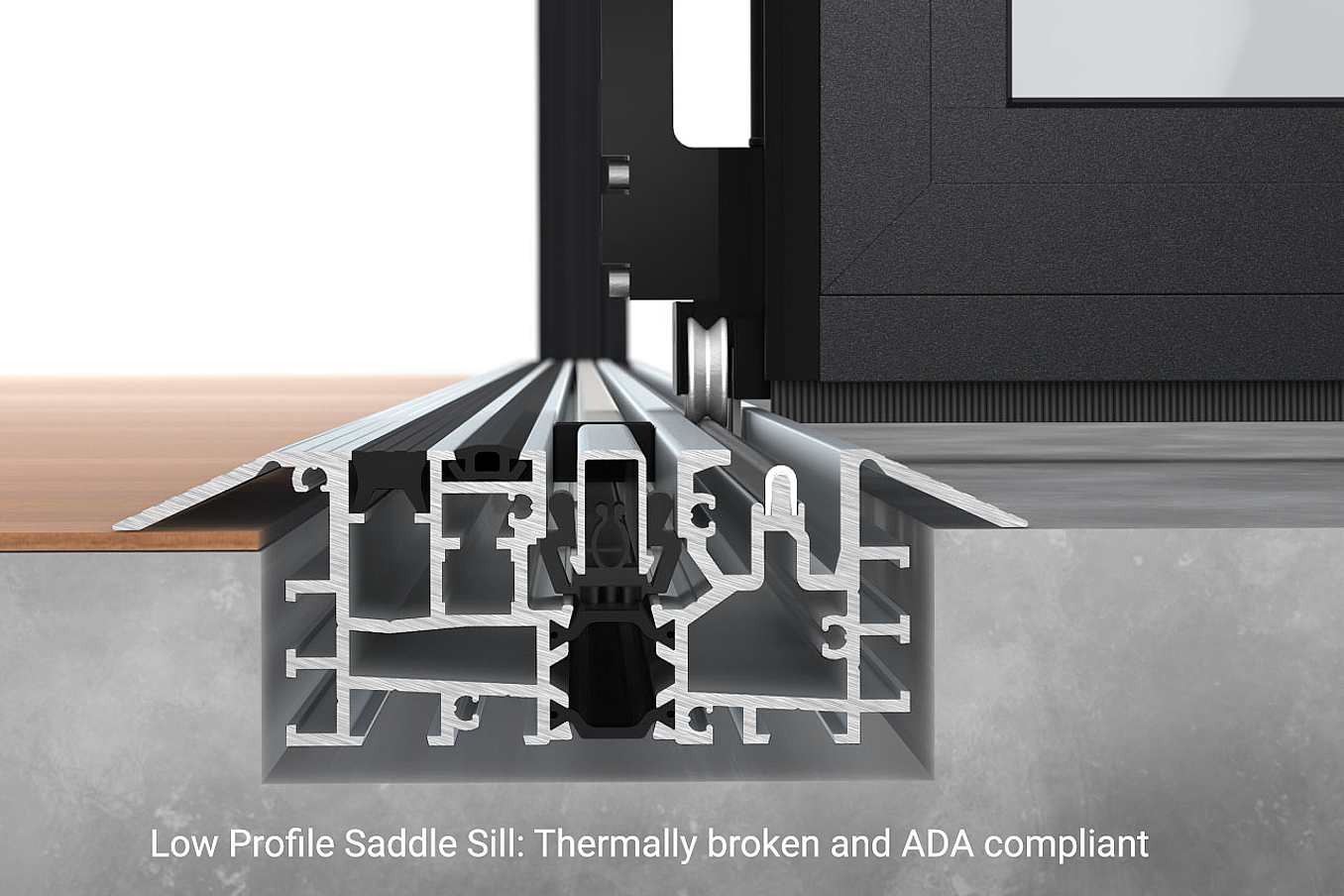 NW Aluminum 640 Low Profile Saddle Sill: Thermally Broken, ADA compliant