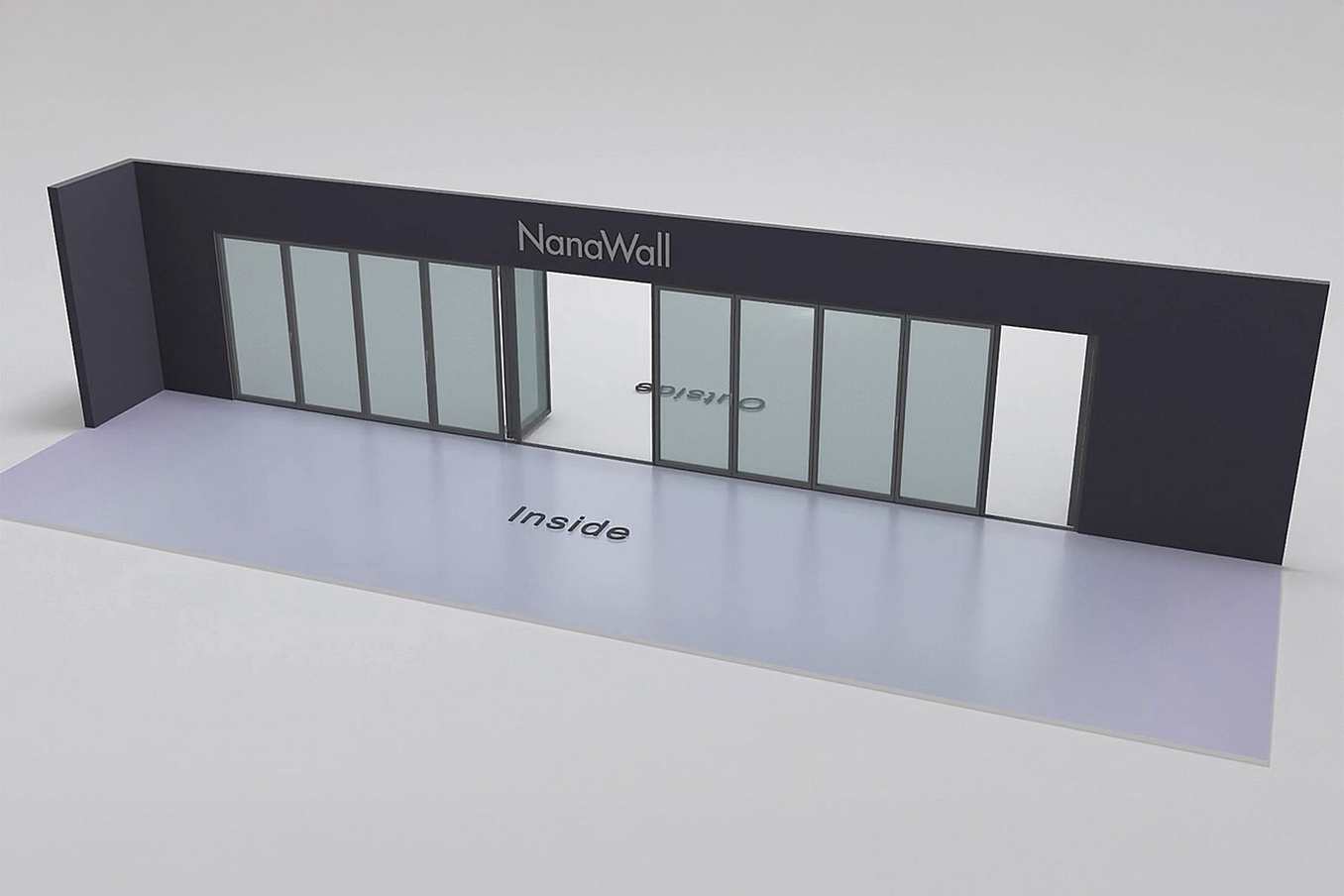 NanaWall 11-panel folding glass door, outward opening; folding sets: 6LR, 4LR, 1R (Fourfold/Sixfold)