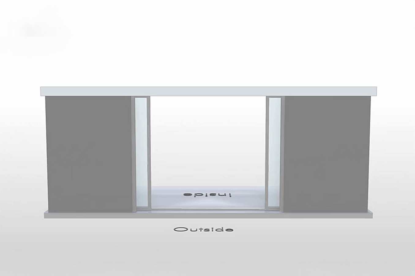 NanaWall CERO III pocketing configuration: sliding glass wall with panels sliding and pocketing into concealed wall pockets on both the left and right (PXXP)