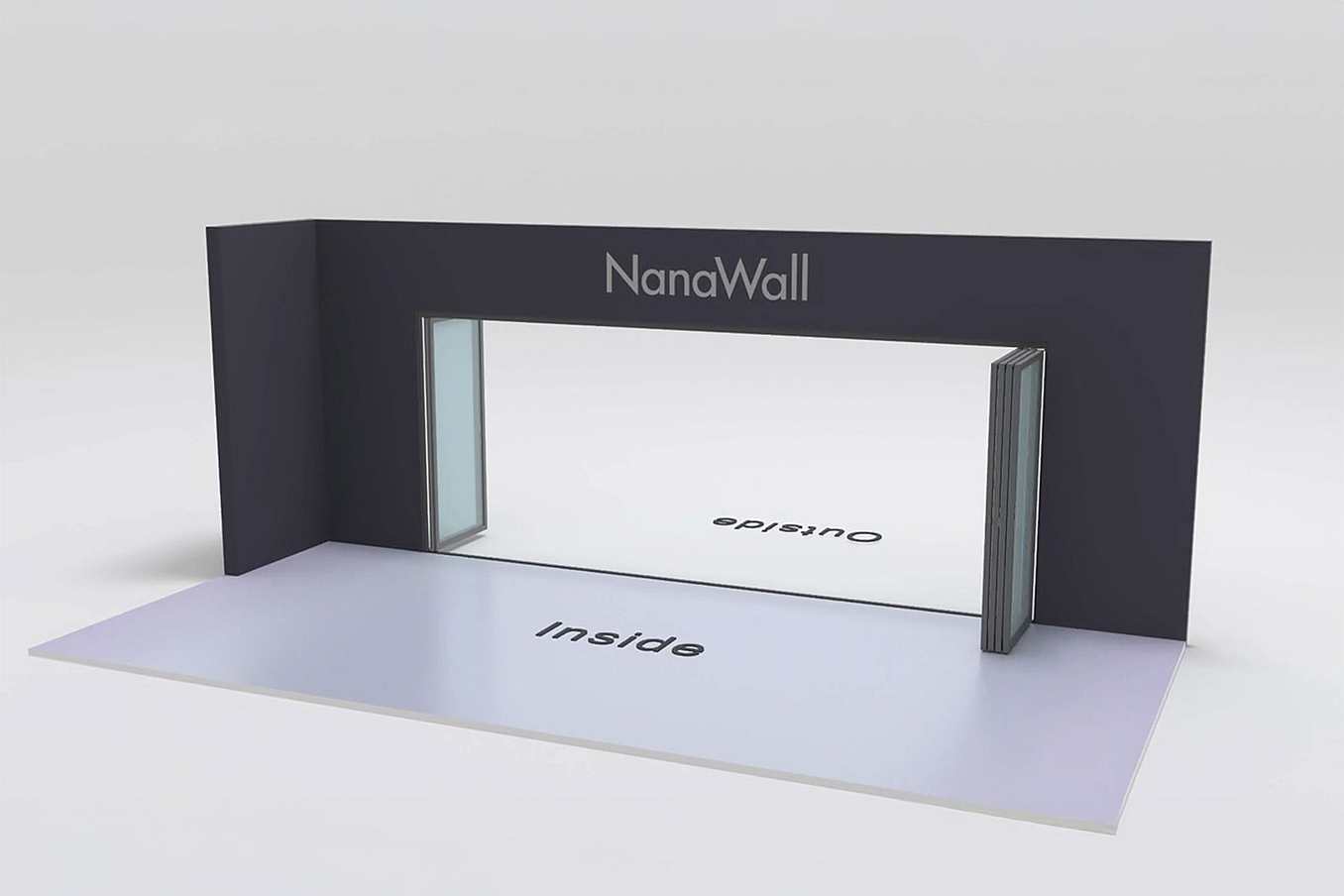 Inward/outward combination with 2 panels stacking to the left outward and 4 panels stacking to the right inward