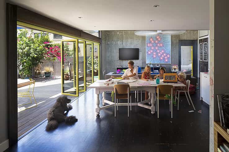 NanaWall at San Diego Residence, featuring slim-profile aluminum folding glass walls, thermal insulation, and seamless connection to outdoor space