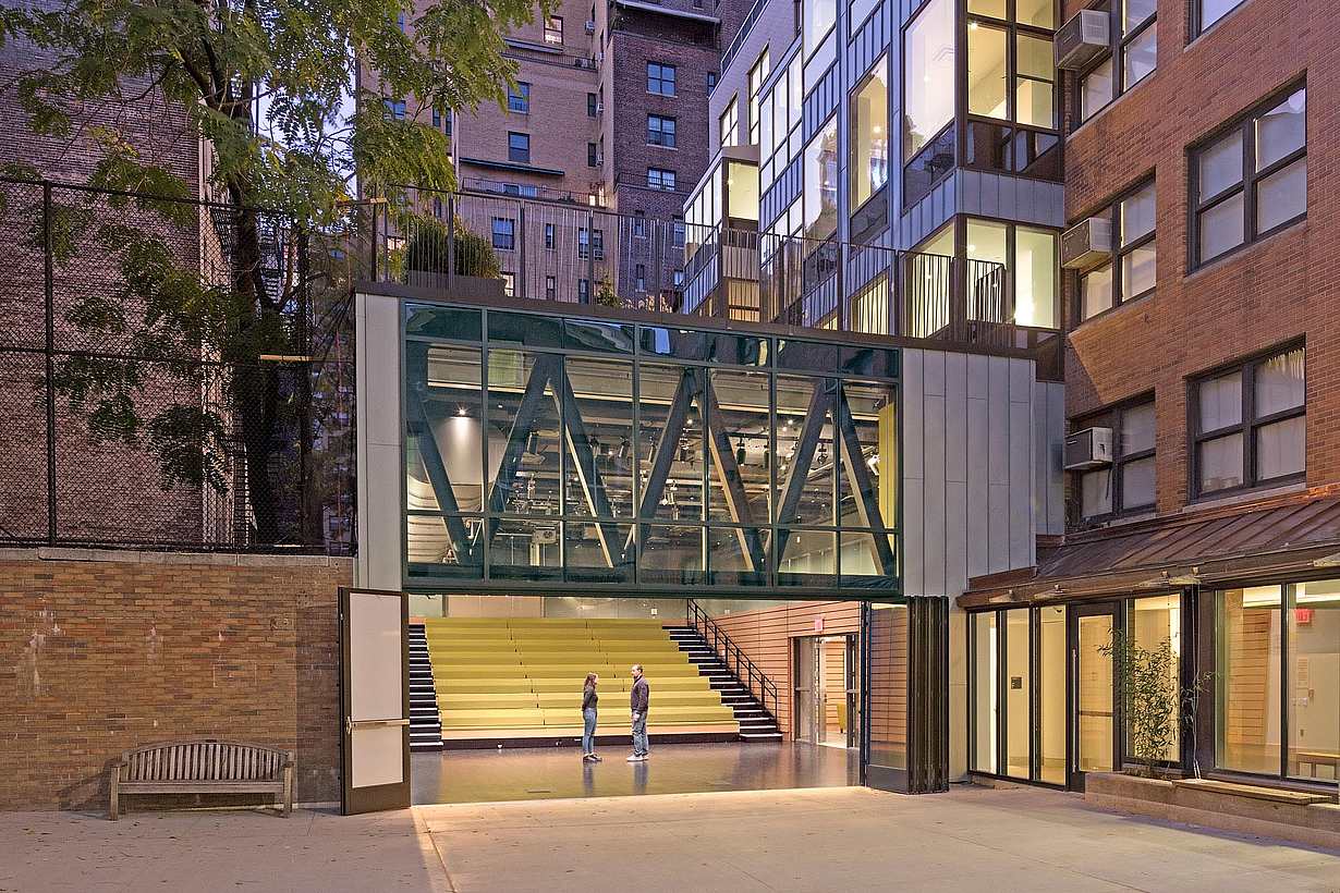 new additon to 21st century school design with folding glass walls
