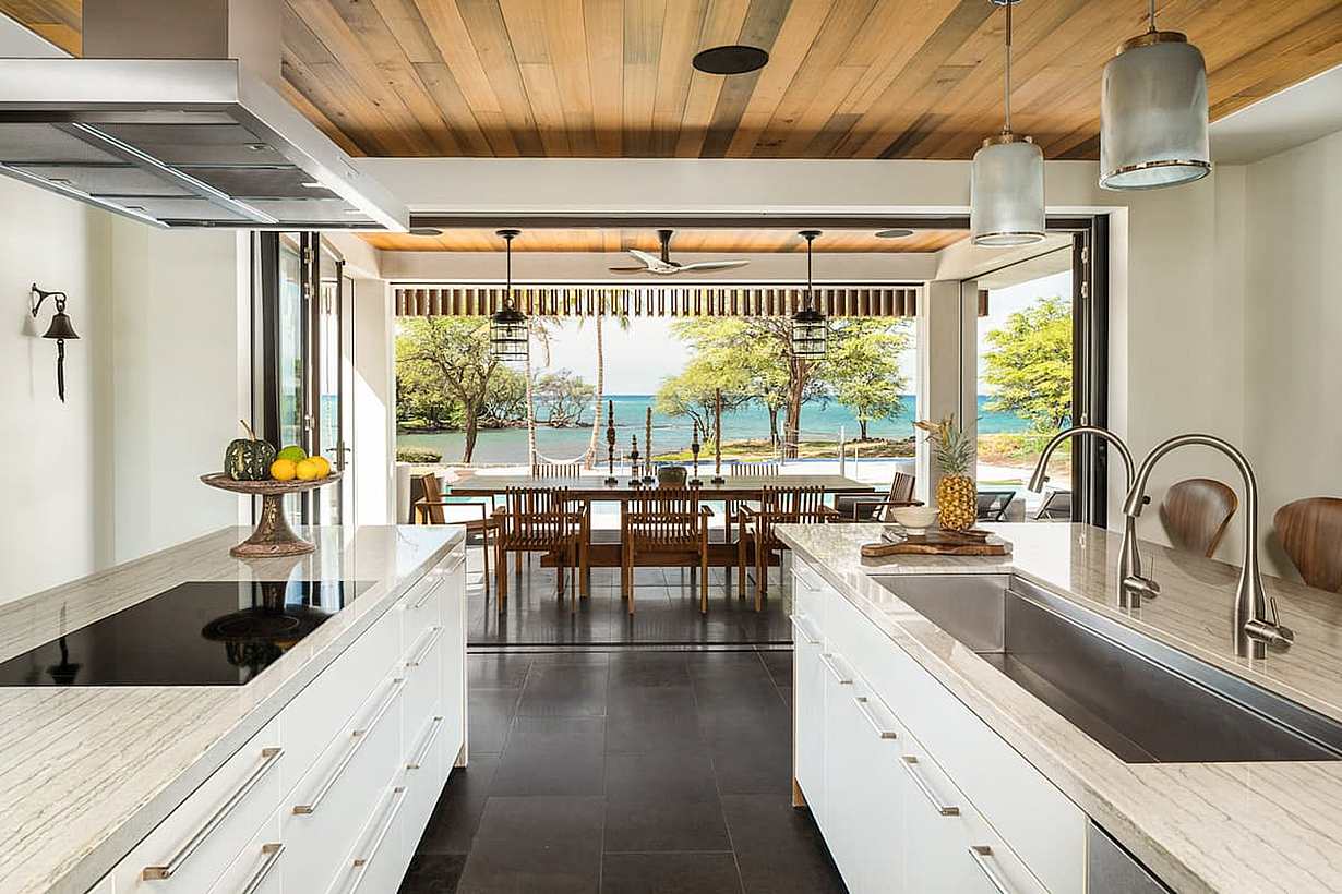 retractable glass walls in kitchen design
