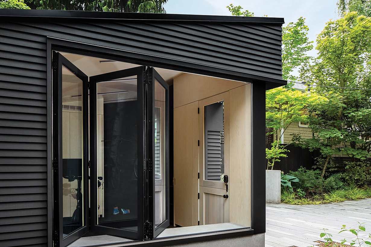 aluminum clad bifold glass window