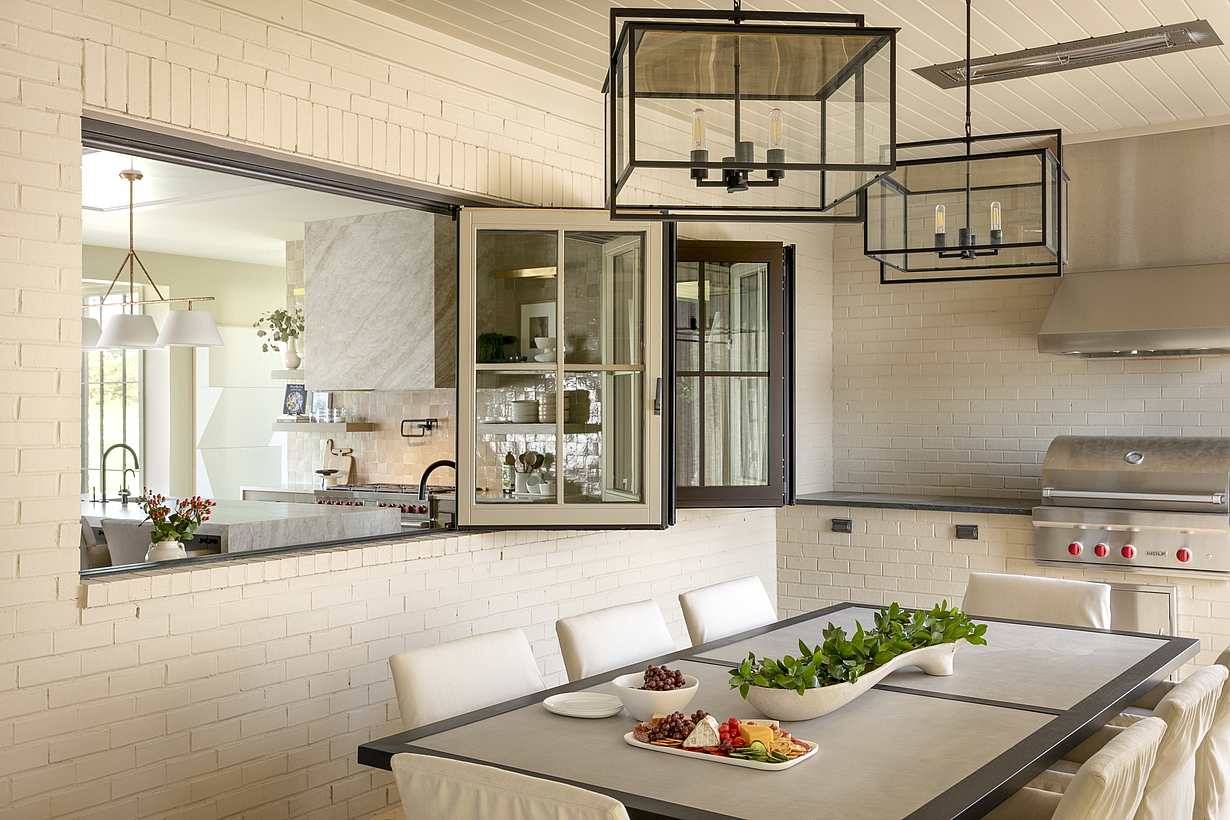 pass through folding glass window system