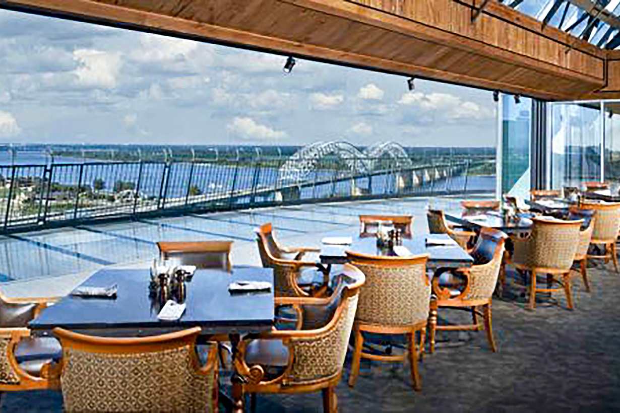 view from Lookout Restaurant folding glass walls