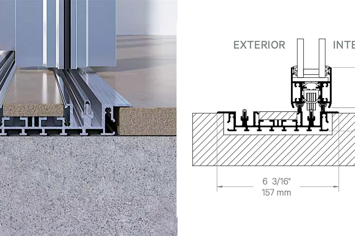 cero flush sill for interior sliding glass door