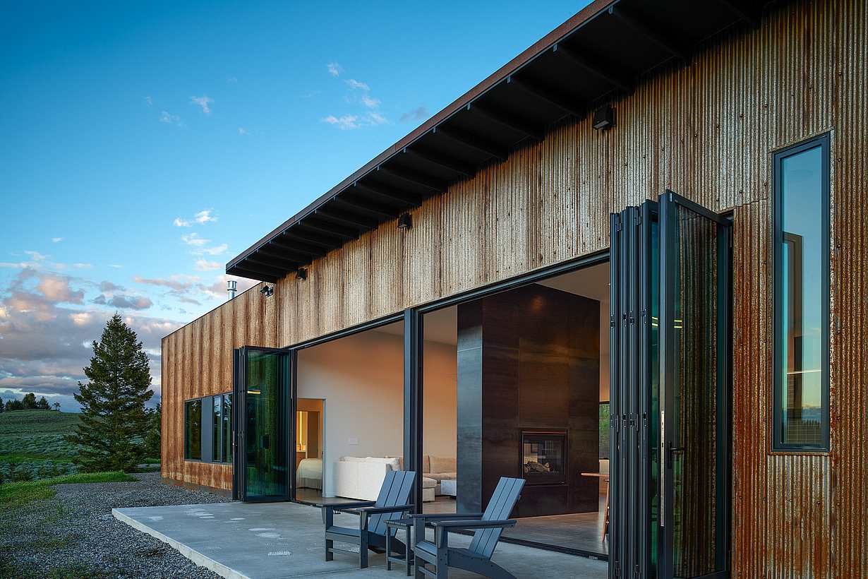 residential folding glass doors with FourFold left-right feature