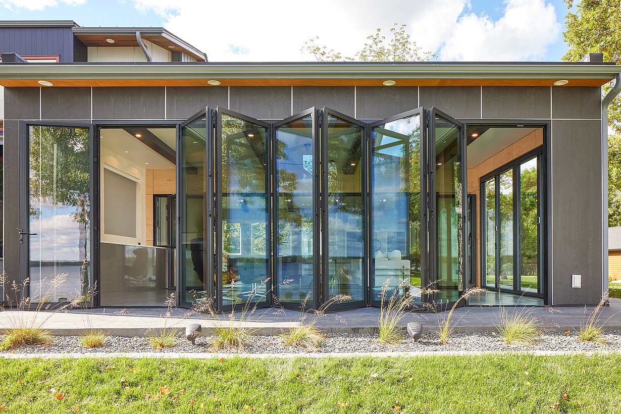 SixFold panel set in Generation 4 folding glass doors