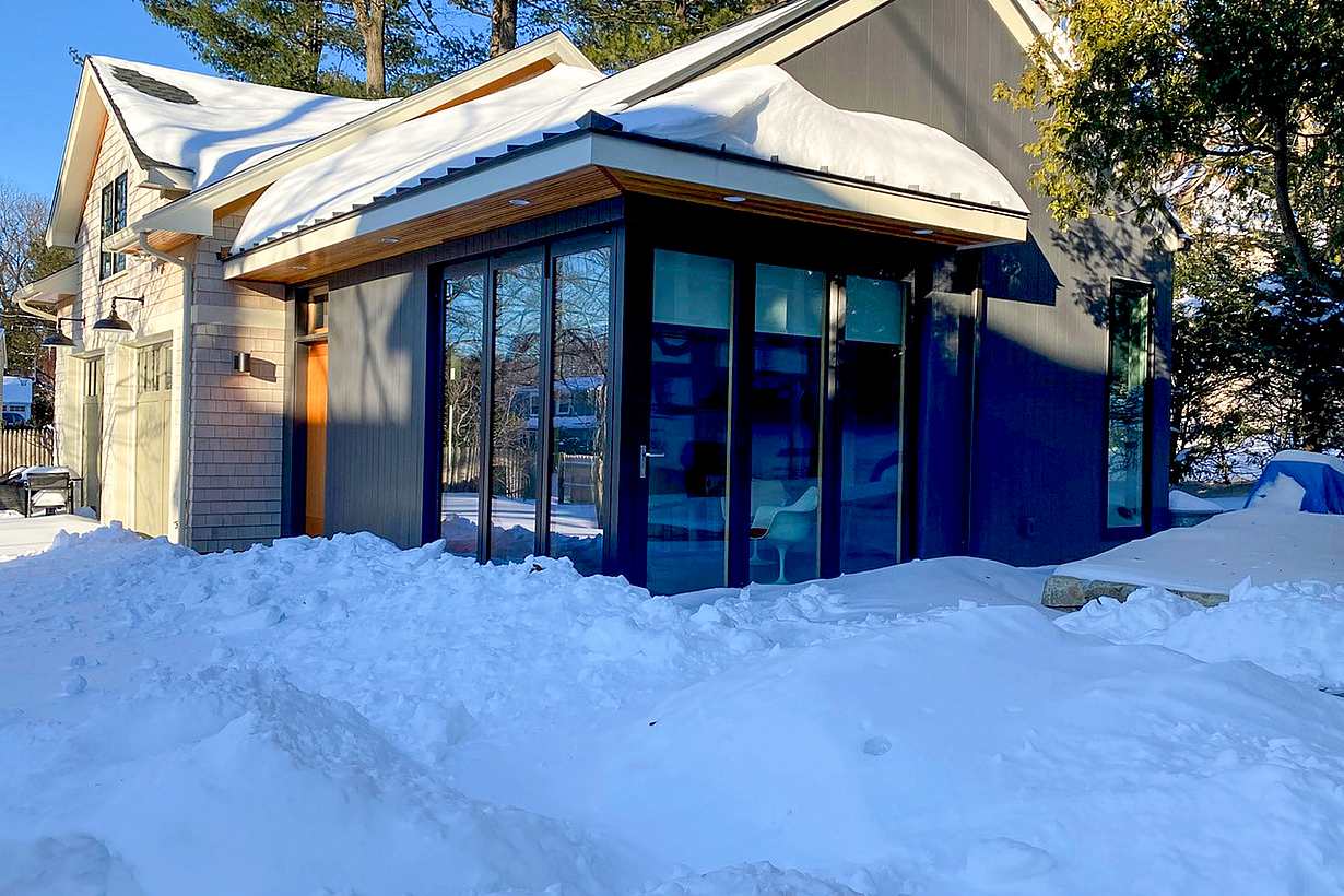 open corner design in snow
