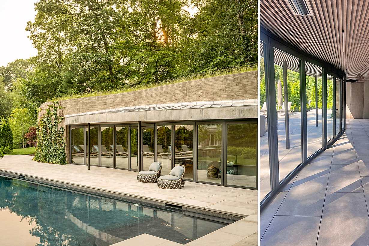 curved opening glass door system