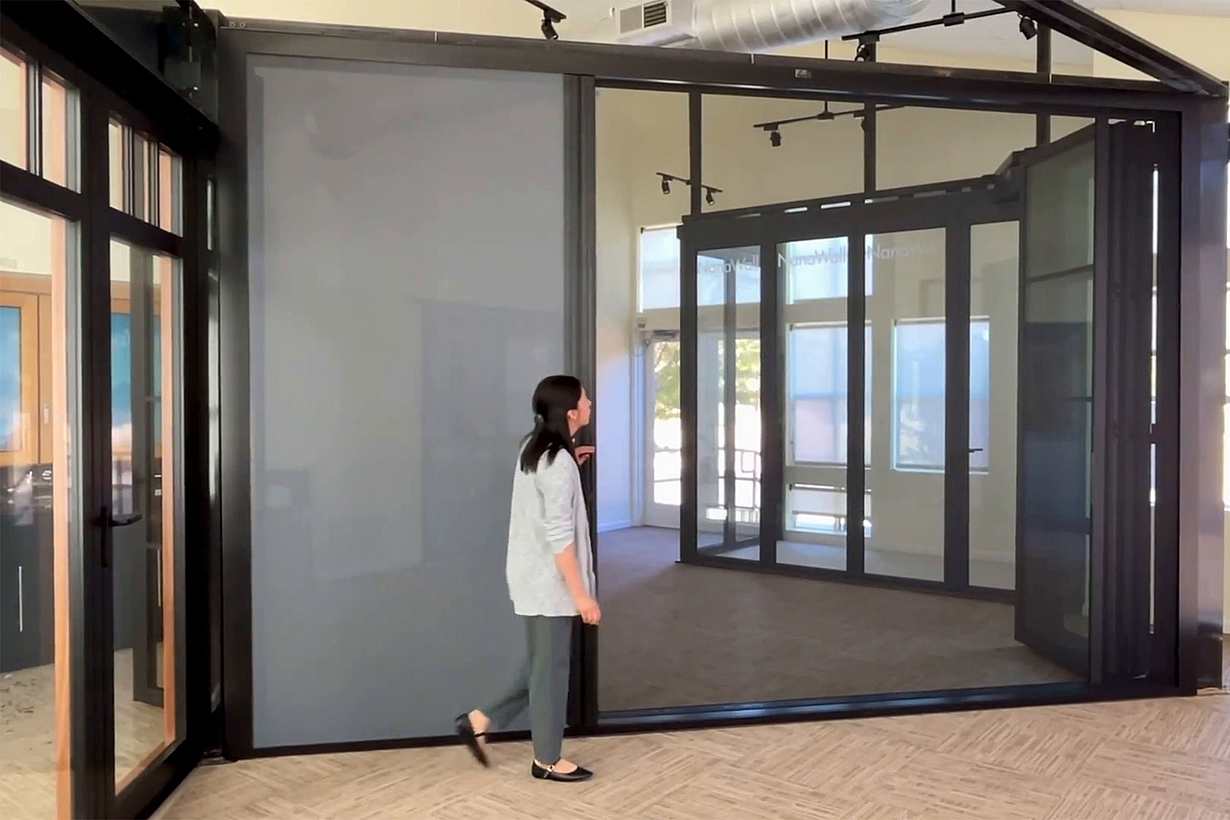 NanaWall glass patio doors and screen door