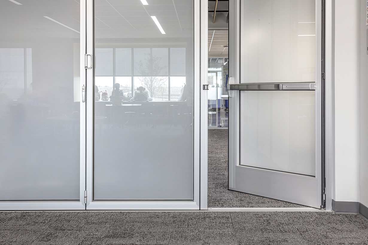 panic hardware on folding glass doors