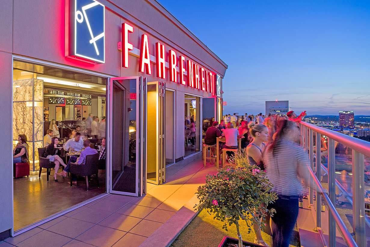 rooftop restaurant glass patio doors