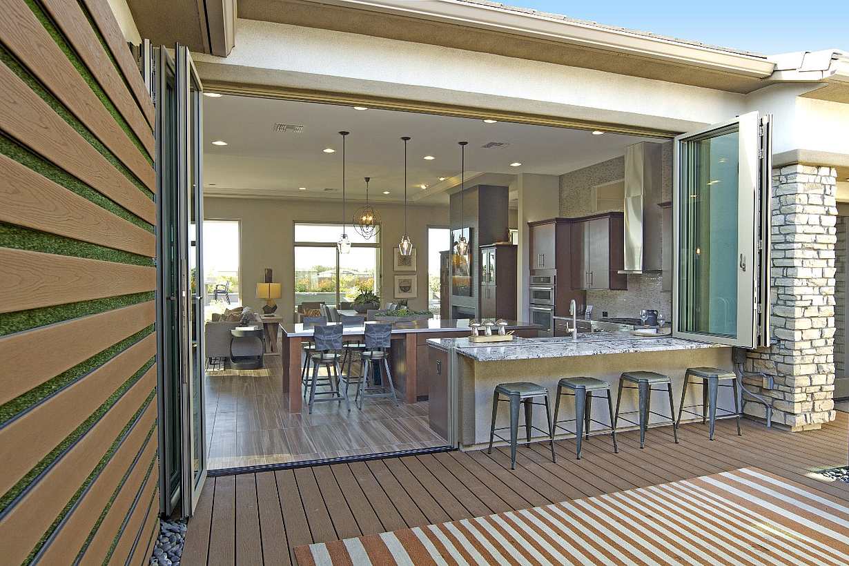 NanaWall folding glass window door combination