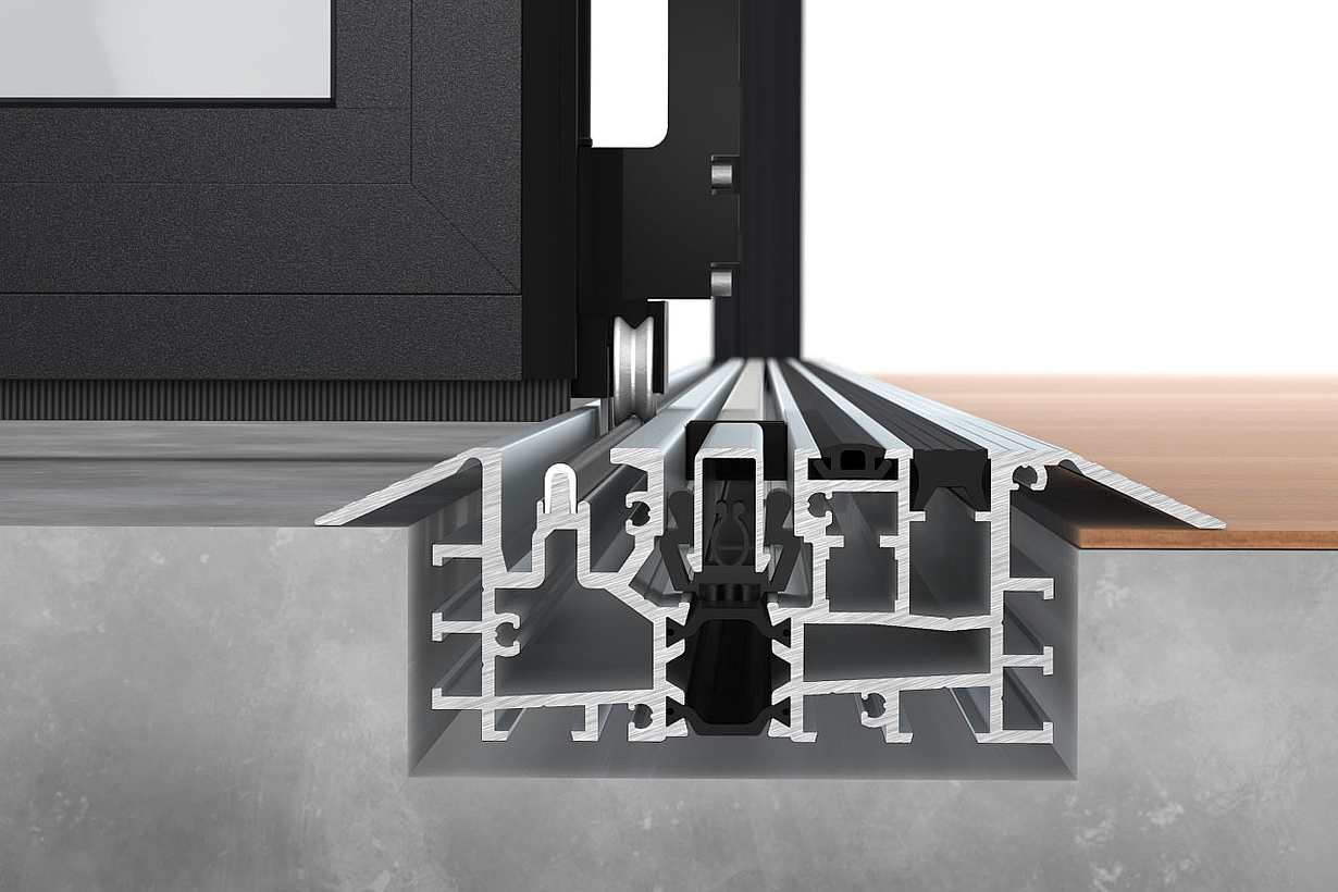 NanaWall Low Profile Saddle Sill - Outswing - Suggested Installation