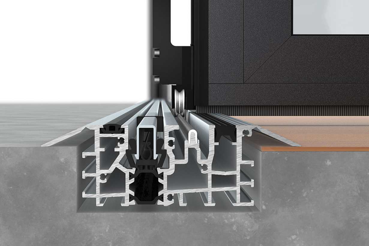 NanaWall Low Profile Saddle Sill - Outswing - Suggested Installation