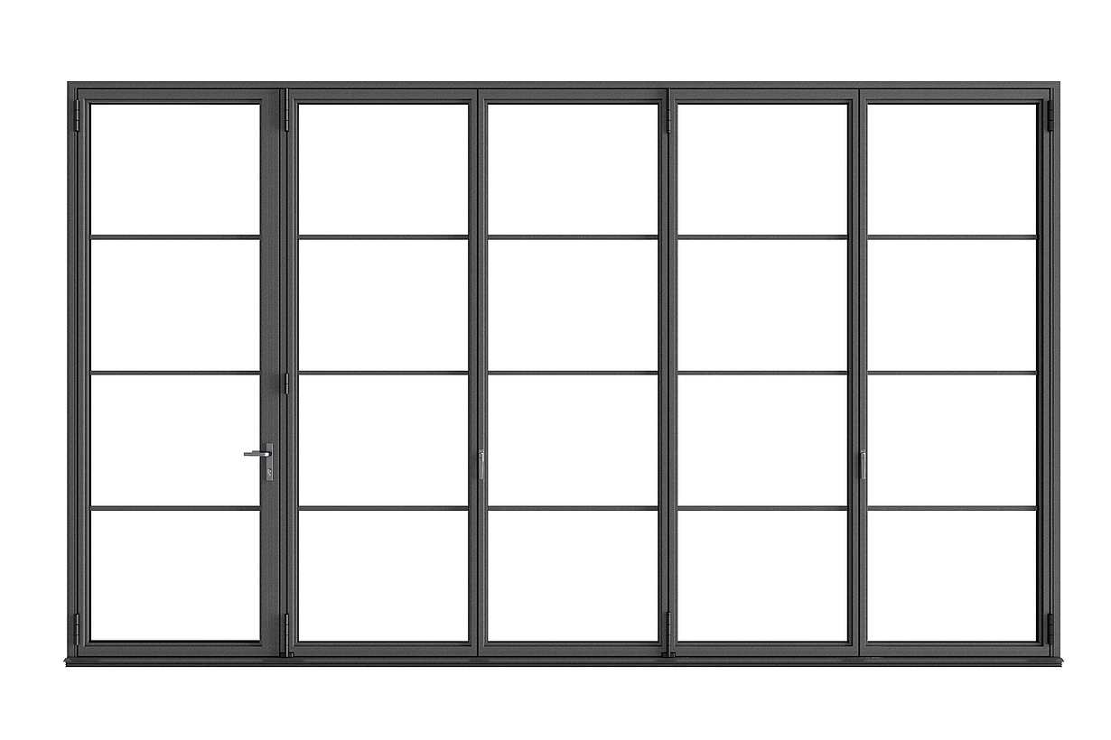 Steel effect patio doors by NanaWall contemporary glass stop