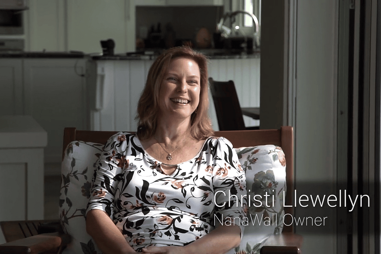 NanaWall owners Christi and David Llewellyn sharing a testimonial about hurricane performance and indoor-outdoor living