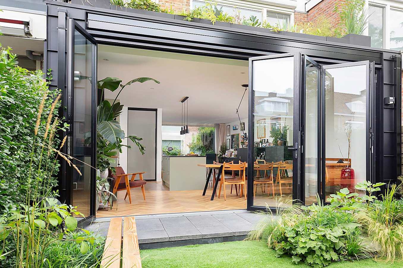 Townhouse aluminum folding patio doors
