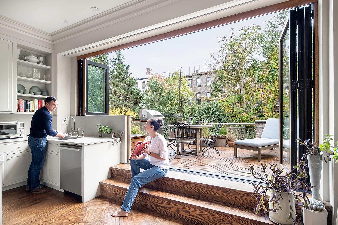 Accordion patio doors in Brooklyn, NY increase living space and create seamless indoor-outdoor living with style