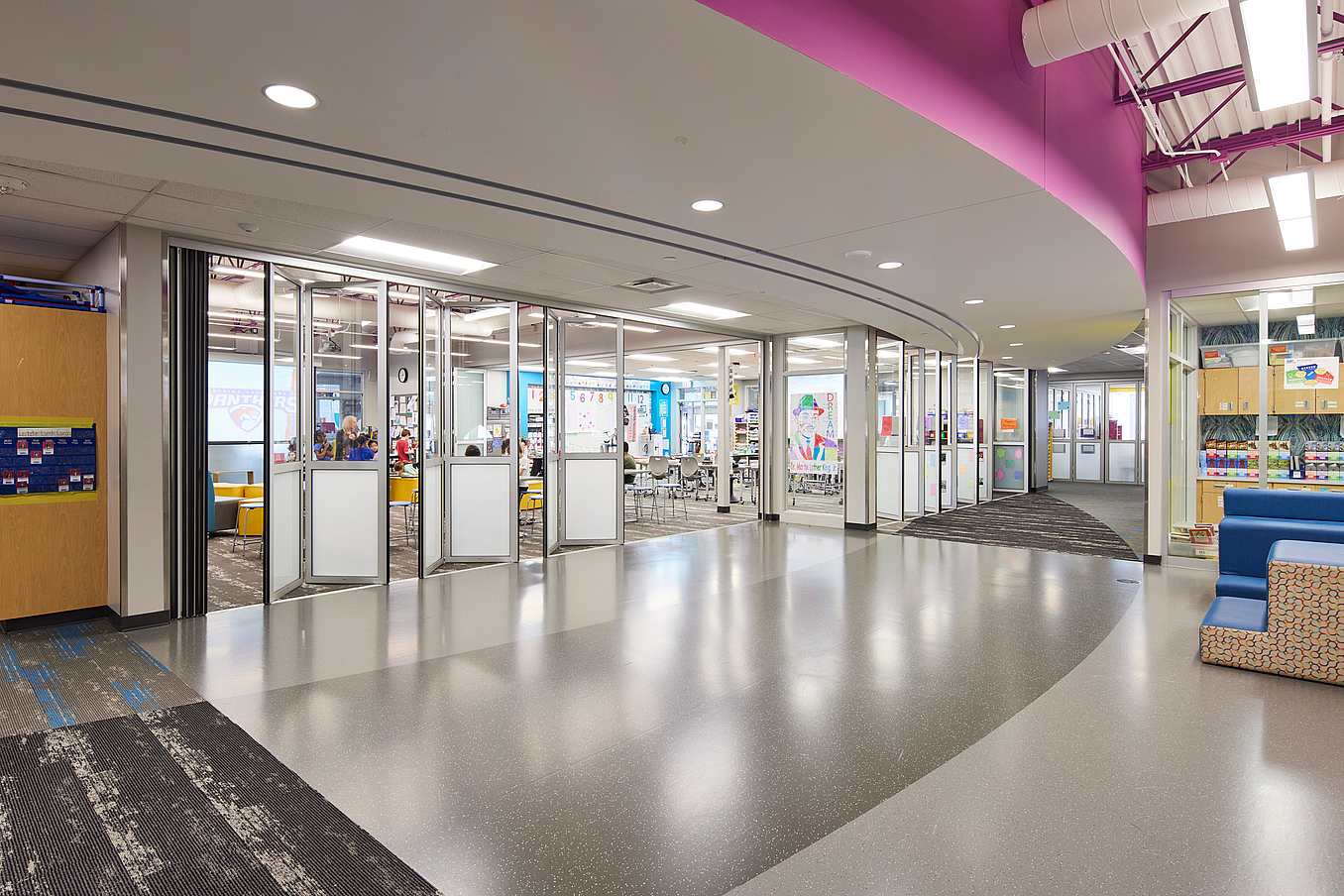 School Multipurpose Rooms Glass Walls Design