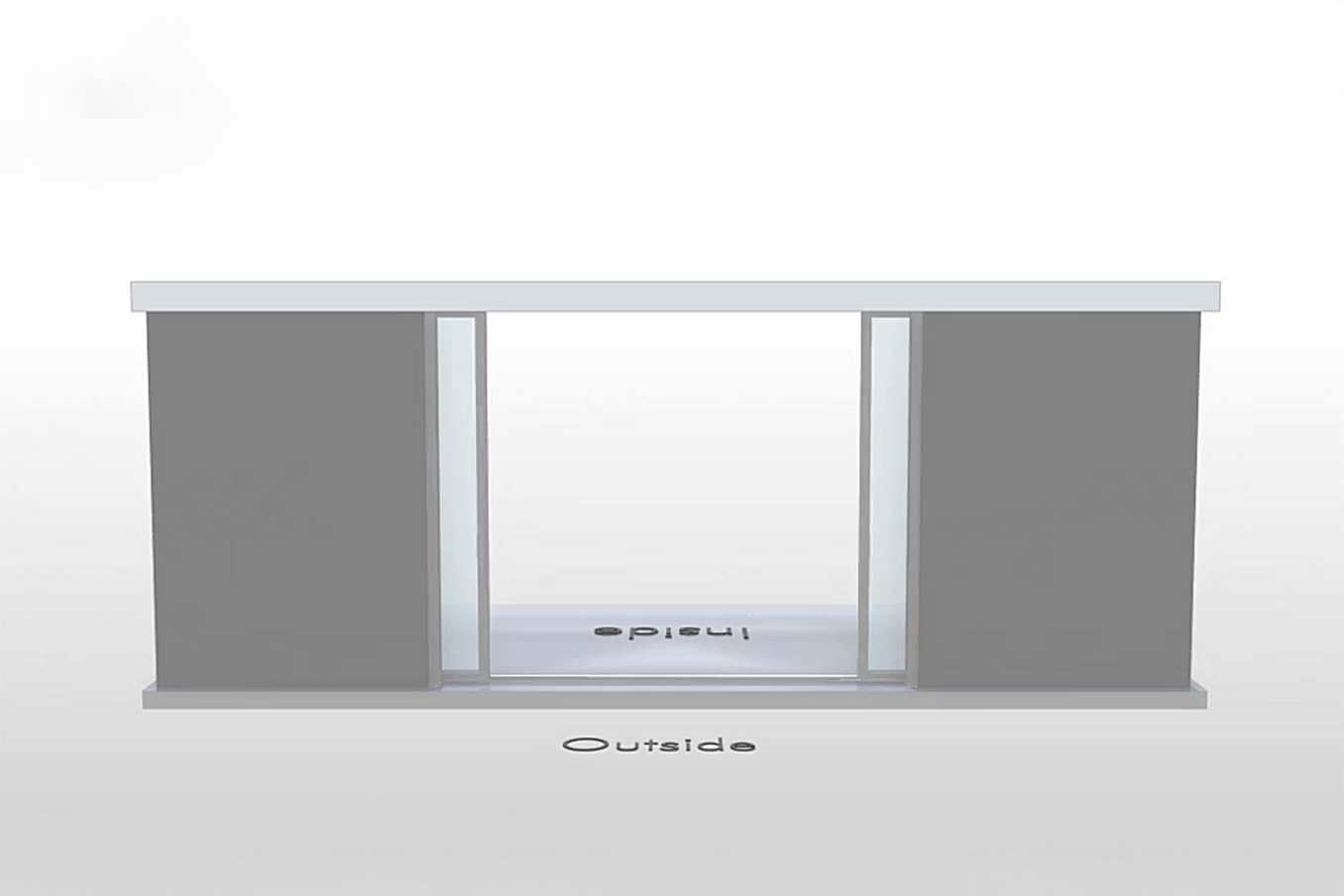 NanaWall CERO III pocketing configuration: sliding glass wall with panels sliding and pocketing into concealed wall pockets on both the left and right (PXXP)