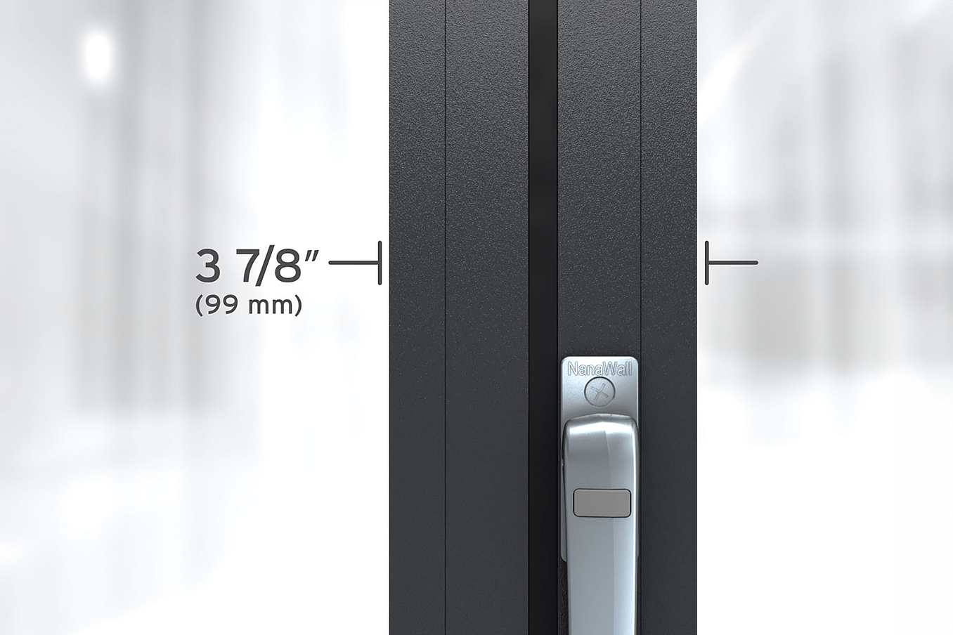 NanaWall NW Aluminum 640 folding glass wall system featuring a slim 3 7/8-inch (99 mm) aluminum panel profile
