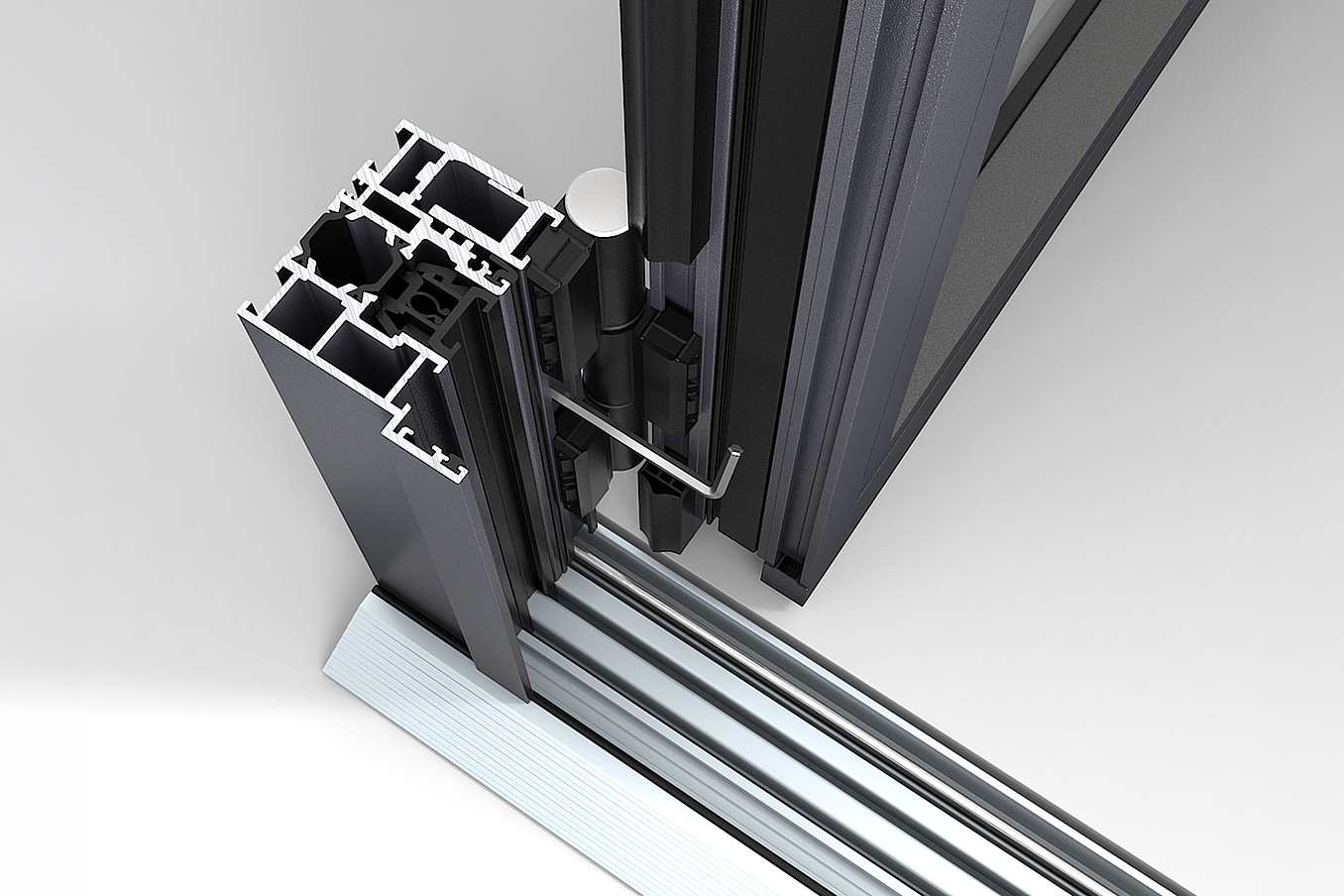 NanaWall NW Aluminum 640 adjustable jamb detail engineered for precise alignment, durability, and smooth panel operation