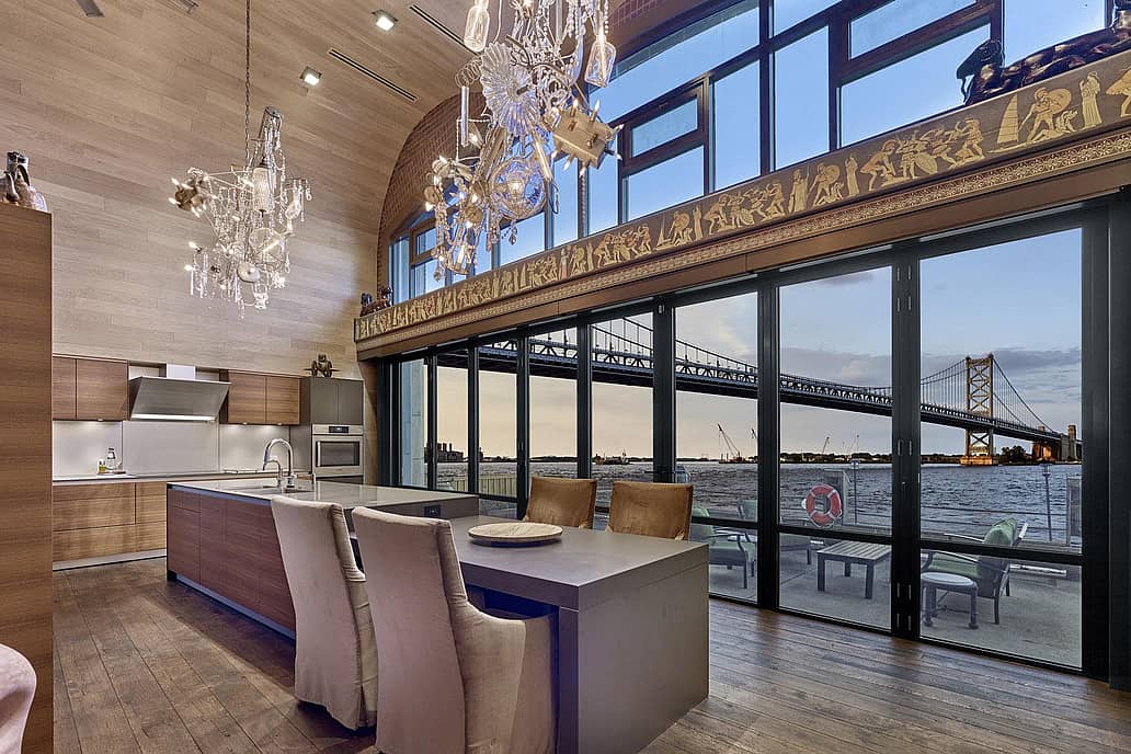NanaWall folding glass wall system in an urban Philadelphia home, supporting energy efficiency and verified performance in cold-climate conditions