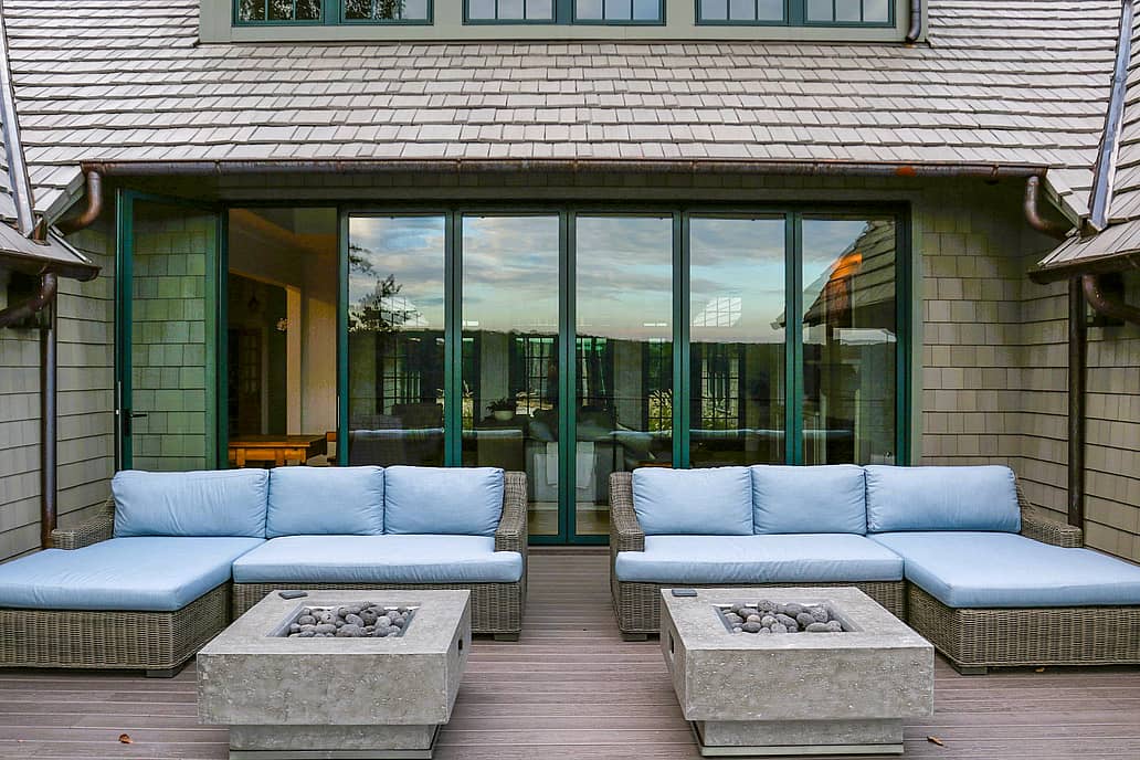 NanaWall at Monteagle Retreat, TN, showcasing slim aluminum folding glass walls with thermal break technology and custom finish for all-season use